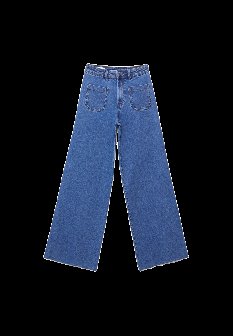 Джинсы прямого кроя с карманами