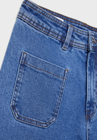 Джинсы прямого кроя с карманами- Заказать в России