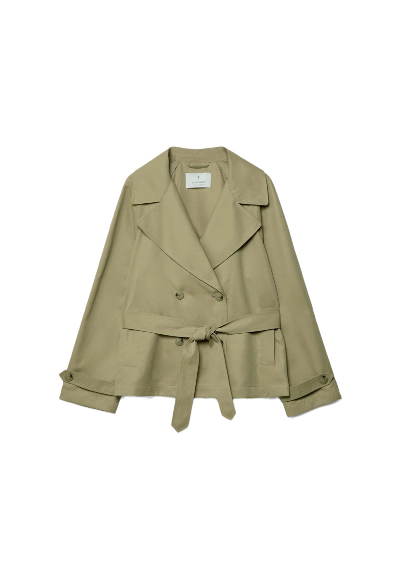 Укороченный струящийся тренч с поясом