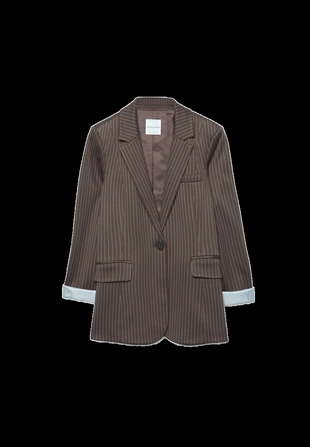Базовый пиджак в полоску- Заказать в России