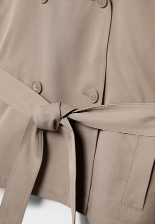 Тренч свободного кроя с поясом- Заказать в России