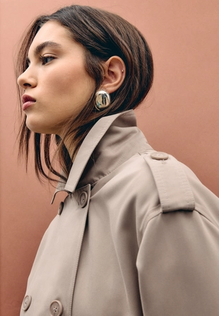 Тренч свободного кроя с поясом- Заказать в России