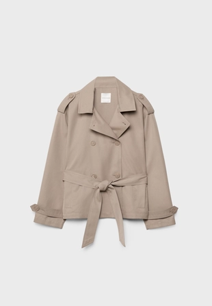 Тренч свободного кроя с поясом- Заказать в России