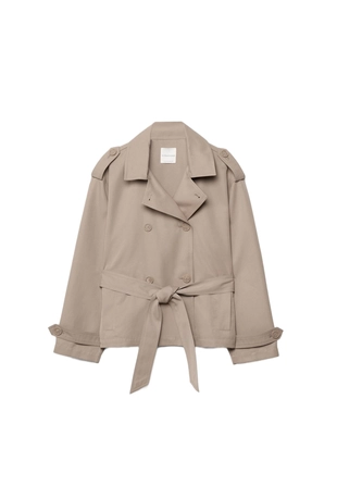 Тренч свободного кроя с поясом- Заказать в России