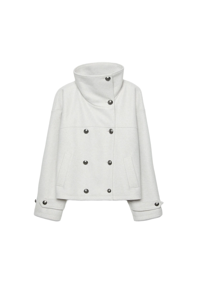 Куртка с высоким воротником и мягкой текстурой