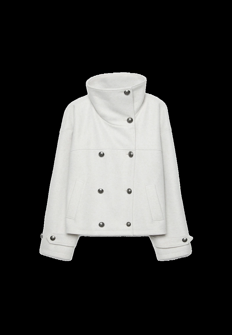 Куртка с высоким воротником и мягкой текстурой