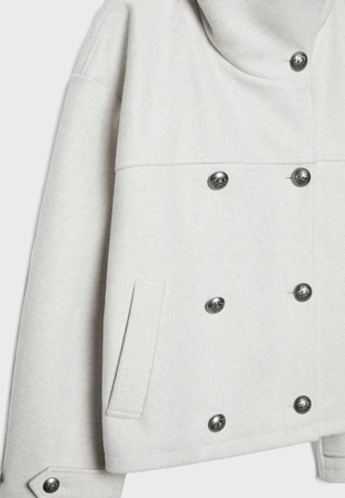 Куртка с высоким воротником и мягкой текстурой- Заказать в России