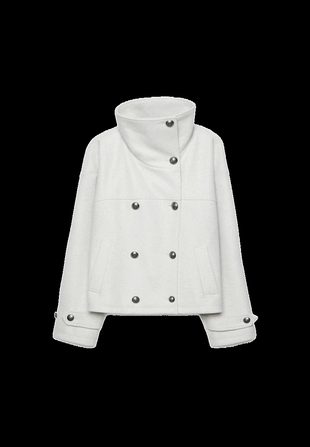 Куртка с высоким воротником и мягкой текстурой- Заказать в России