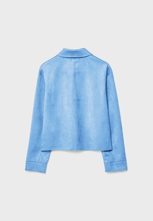 Куртка из искусственной замши с карманами- Заказать в России