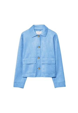 Куртка из искусственной замши с карманами- Заказать в России