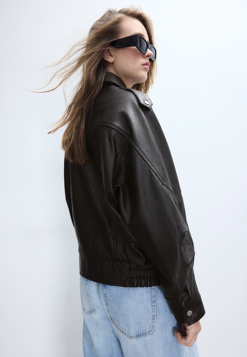 Куртка оверсайз из кожи