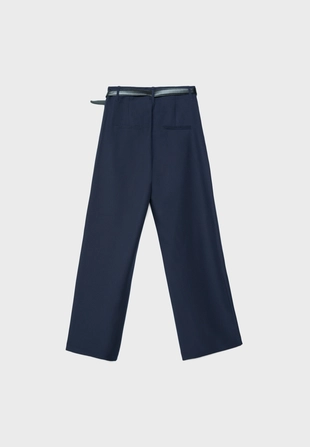 Прямые струящиеся брюки с поясом- Заказать в России