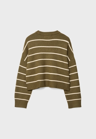 Укороченный полосатый трикотажный свитер- Заказать в России