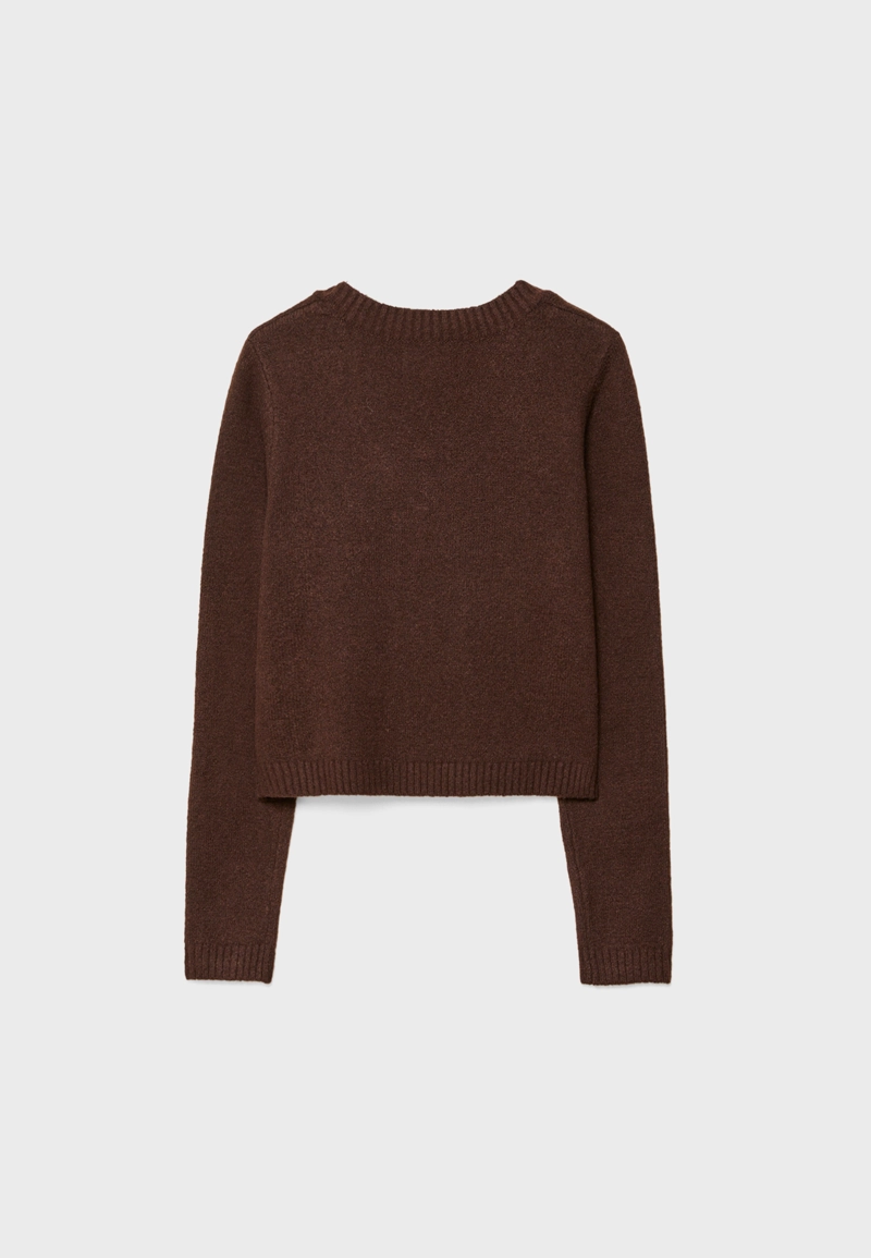 Укороченный трикотажный джемпер с мягкой текстурой