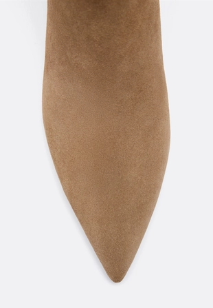 Ботильоны на среднем тонком каблуке из кожи- Заказать в России