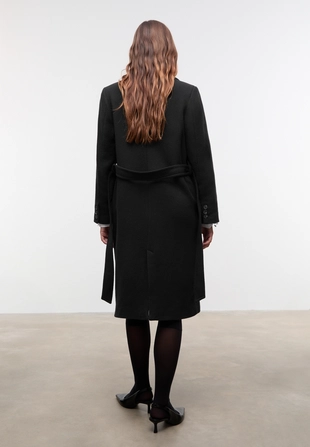 Пальто миди с поясом- Заказать в России