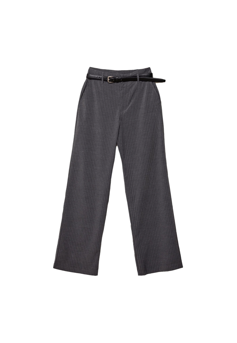 Прямые струящиеся брюки с поясом