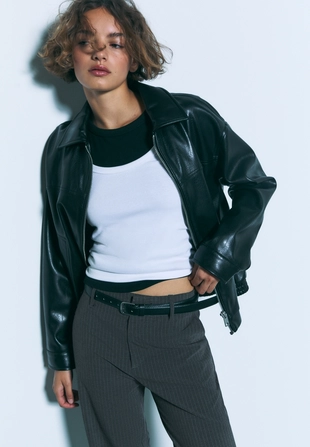 Прямые струящиеся брюки с поясом- Заказать в России