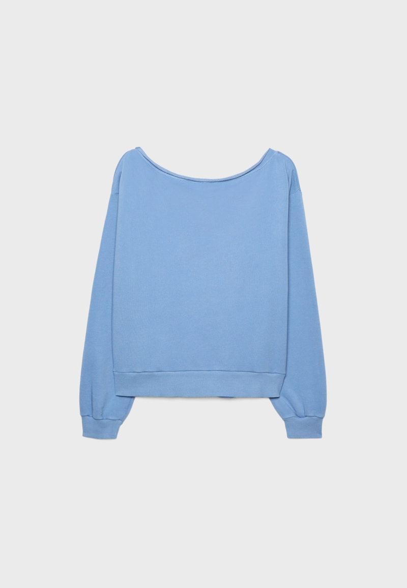 Толстовка с вырезом-лодочкой, крыльями и блестящей отделкой