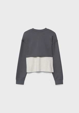 Комбинированная толстовка с вышивкой- Заказать в России