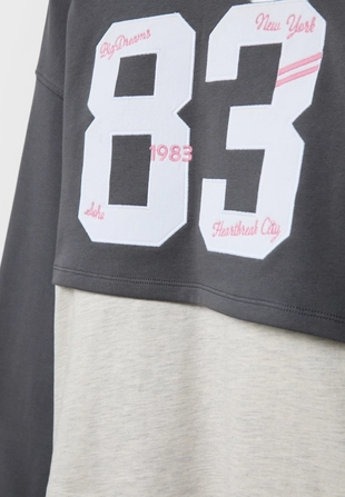 Комбинированная толстовка с вышивкой- Заказать в России