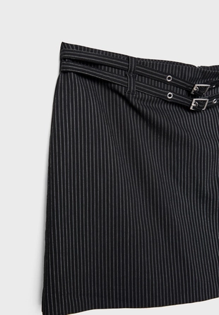 Мини-юбка в полоску с ремнями- Заказать в России