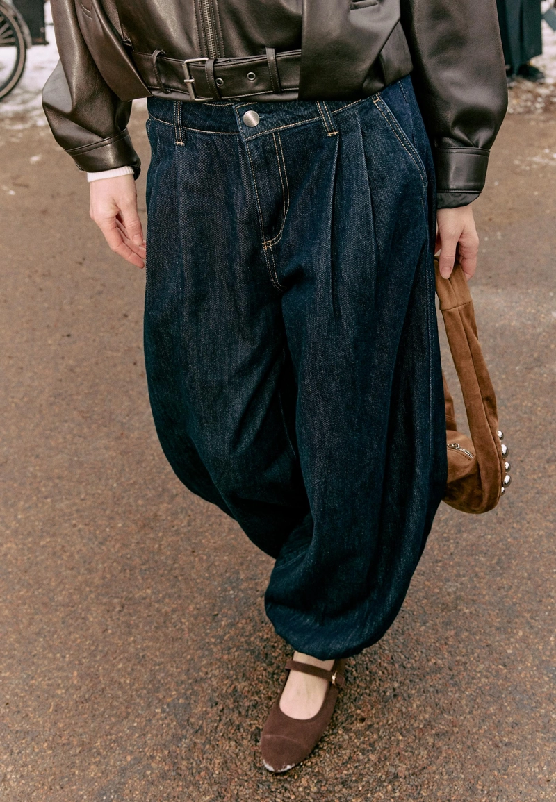 Кожаные балетки с носом