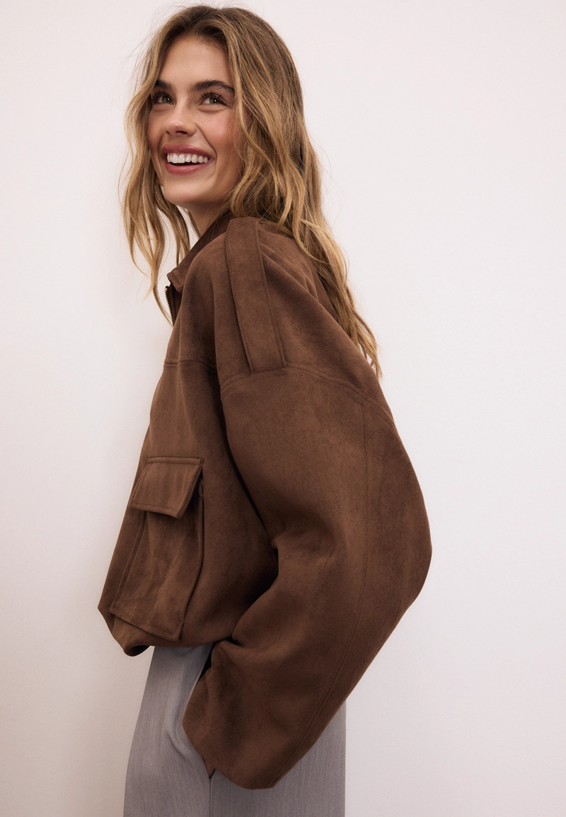 Куртка-баллон из искусственной замши