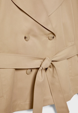 Короткий струящийся тренч с поясом- Заказать в России