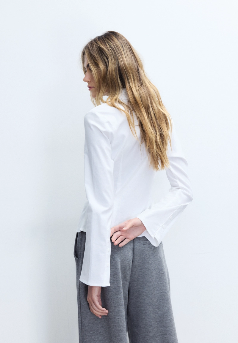 Рубашка из бенгалина со сборками