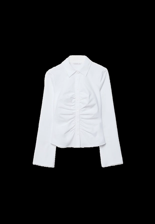 Рубашка из бенгалина со сборками- Заказать в России