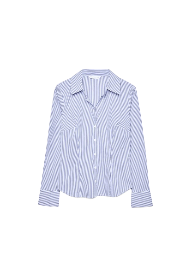 Приталенная базовая рубашка в полоску