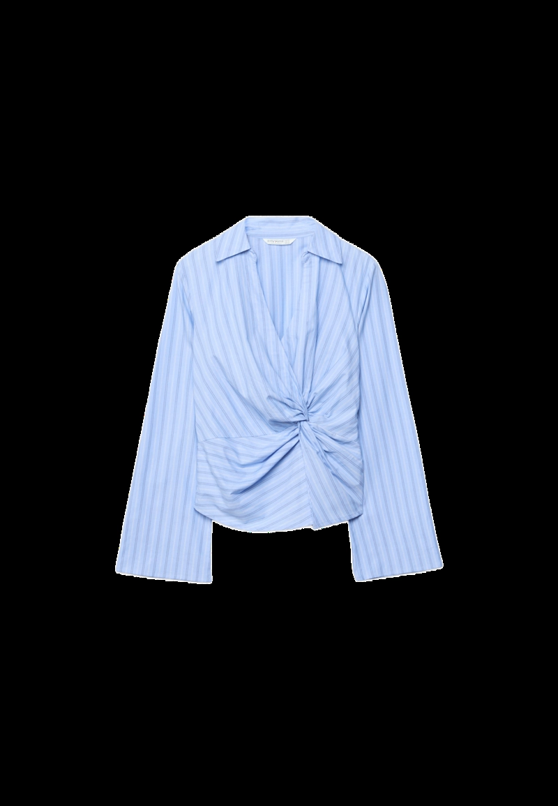 Приталенная рубашка с узлом