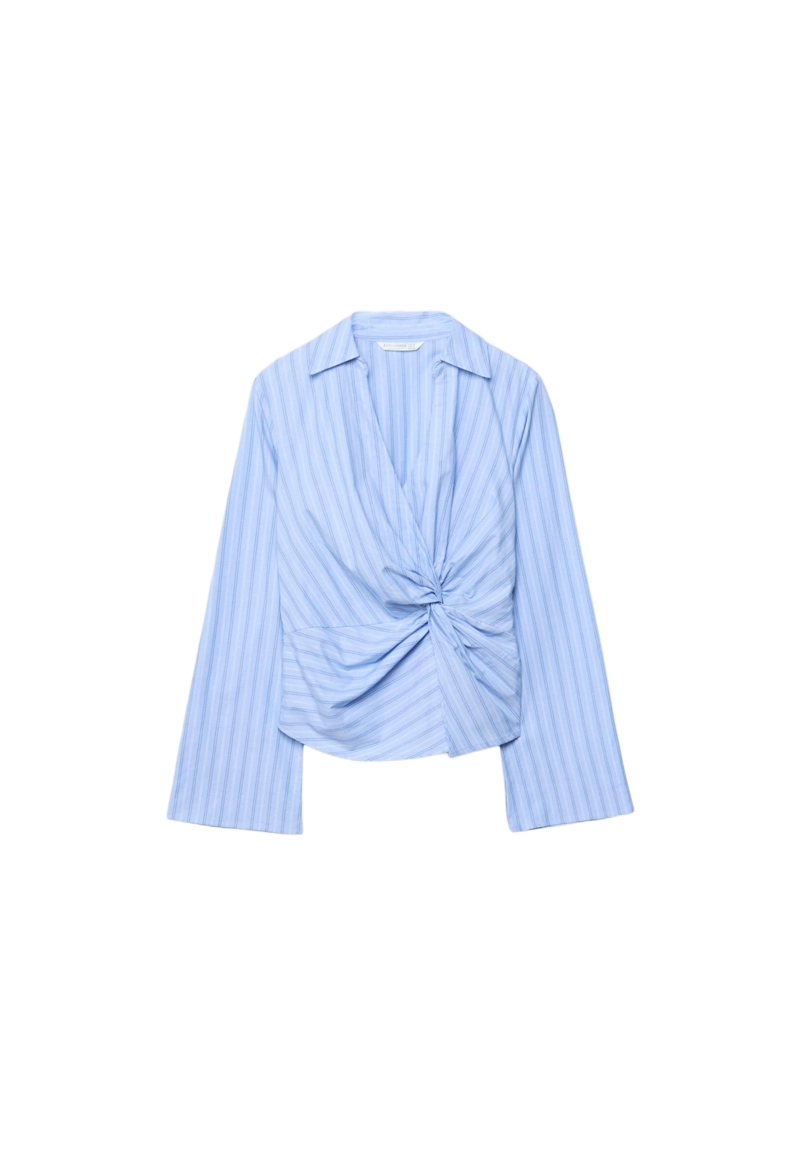 Приталенная рубашка с узлом