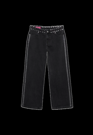 Jeans low waist straight studs One Dilemma- Заказать в России