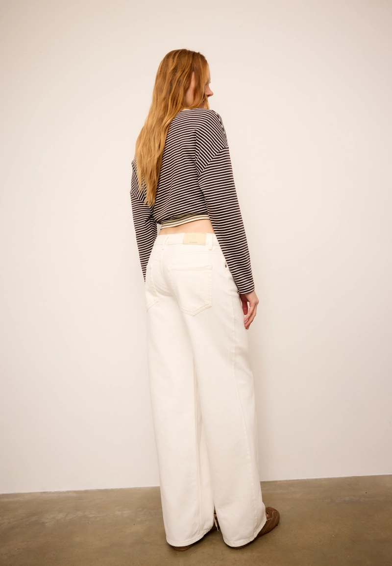 Джинсы D91 из твила с низкой посадкой и широкими штанинами