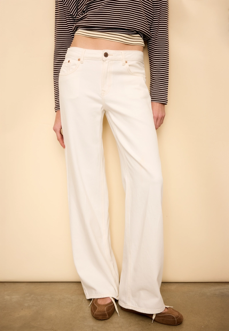 Джинсы D91 из твила с низкой посадкой и широкими штанинами