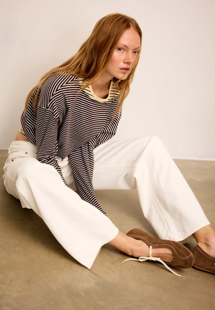 Джинсы D91 из твила с низкой посадкой и широкими штанинами- Заказать в России