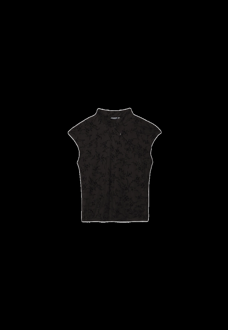 Флокированная футболка в стиле ципао