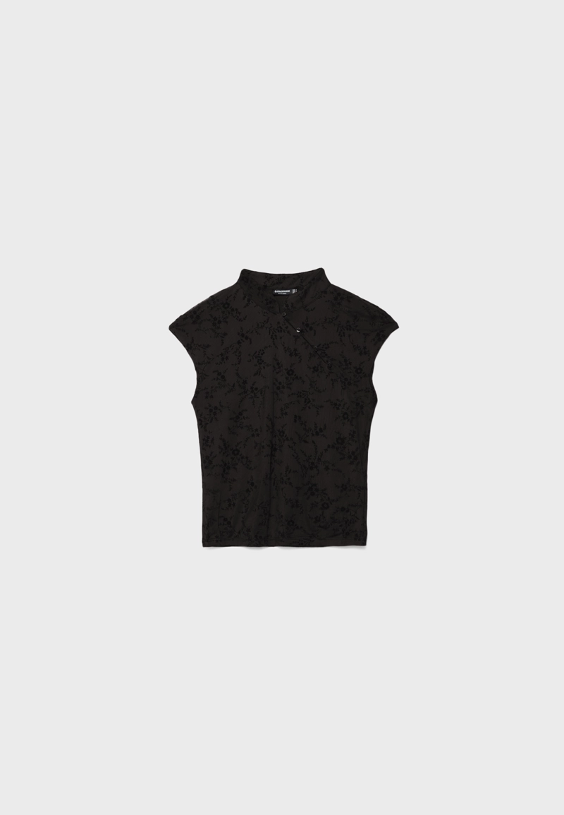 Флокированная футболка в стиле ципао