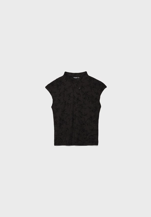 Флокированная футболка в стиле ципао- Заказать в России