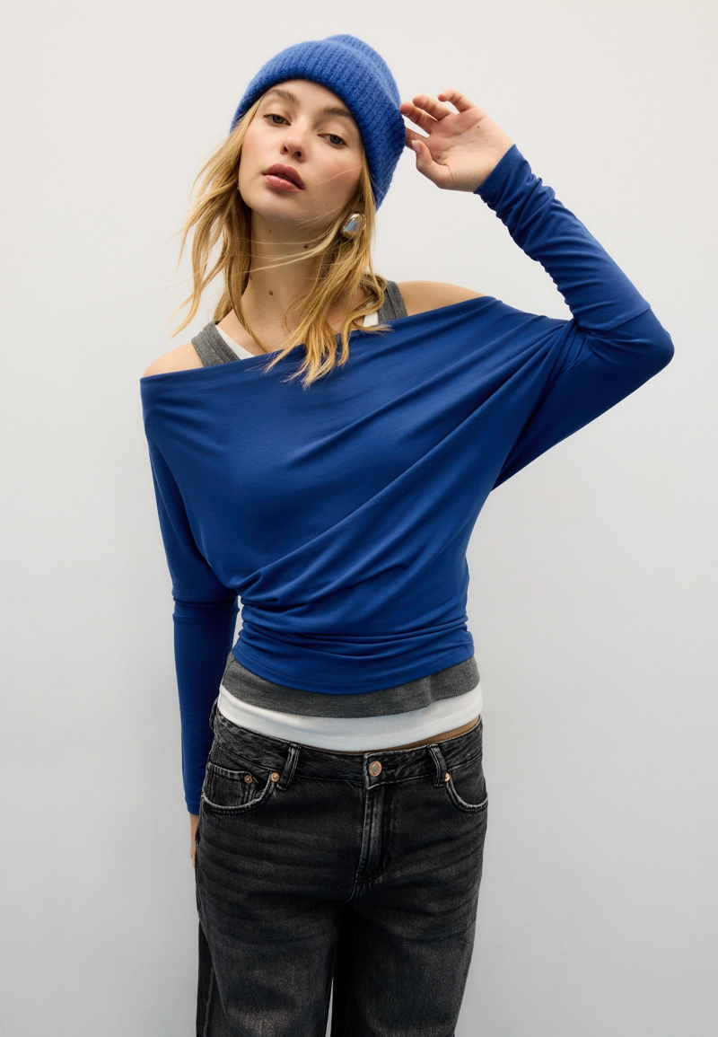 Асимметричная футболка из модала