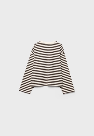 Полосатая футболка с длинными рукавами- Заказать в России