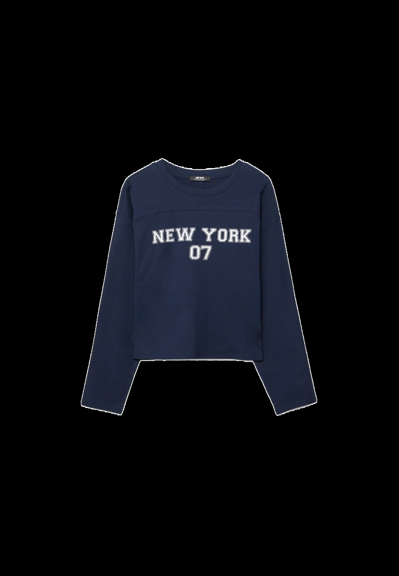 Футболка с принтом и рукавами в стиле кимоно