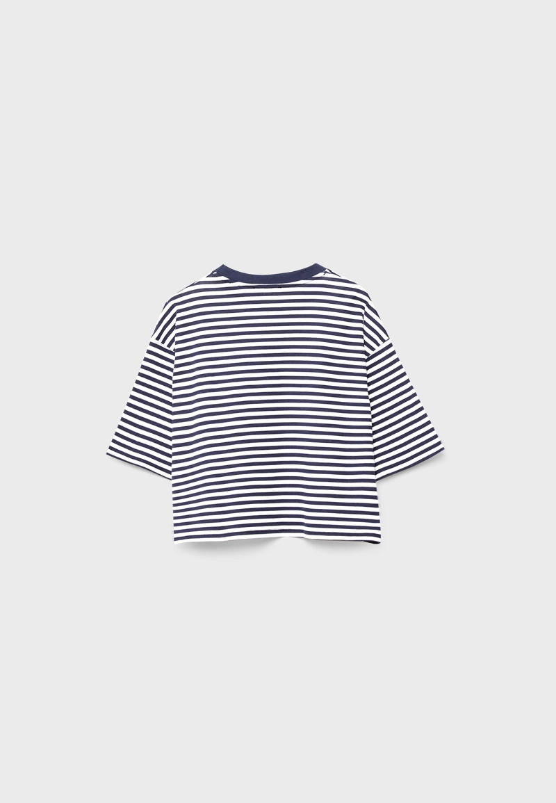 Футболка с короткими рукавами, в полоску, с принтом