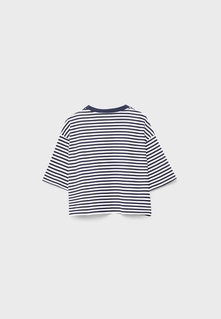 Футболка с короткими рукавами, в полоску, с принтом- Заказать в России