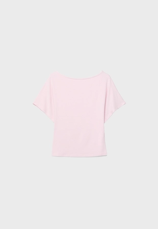 Футболка с вырезом-лодочкой и короткими рукавами- Заказать в России