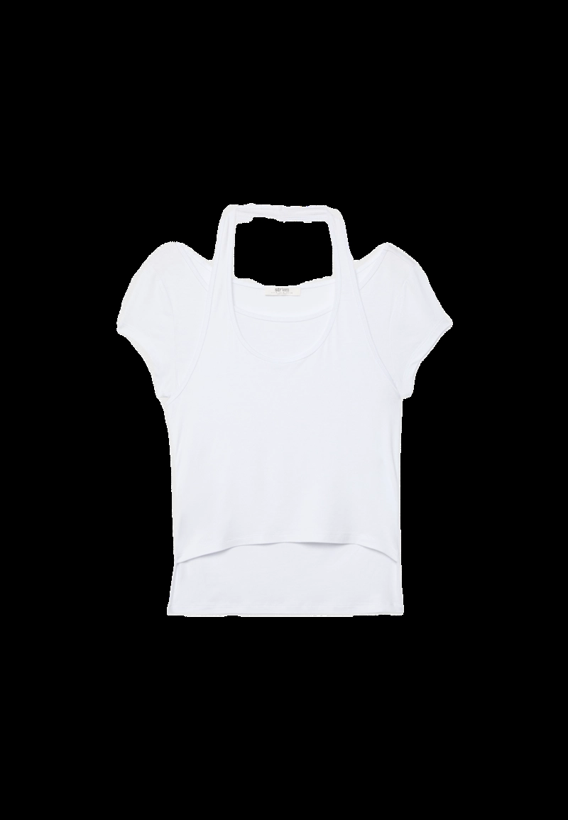 Футболка с короткими рукавами и двуслойным эффектом