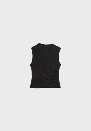 Футболка из присборенной полупрозрачной ткани- Заказать в России