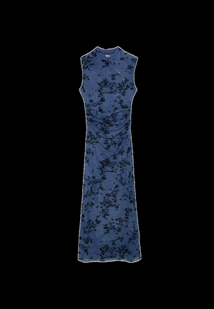 Платье миди из полупрозрачной ткани с вырезом ципао- Заказать в России